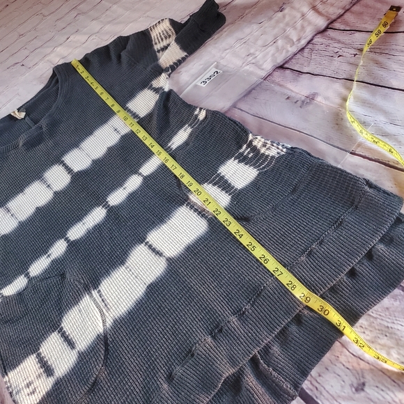 Free People Canyon Wash Tie-Dyed Thermal Tunic Oversized With Pockets Pullover S - Picture 10 of 10